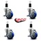 Service Caster 5'' Blue Poly Swivel 1-3/8'' Expanding Stem Caster Set with Brake, 4PK SCC-EX20S514-PPUB-BLUE-TLB-138-4 - alternate 3